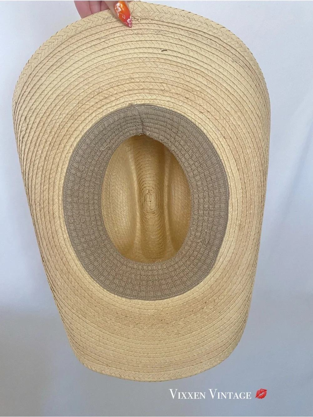 SUNBODY HATS HOUSTON, TEXAS 'KID'S CATTLEMAN PALM LEAF STRAW HAT' IN NATURAL